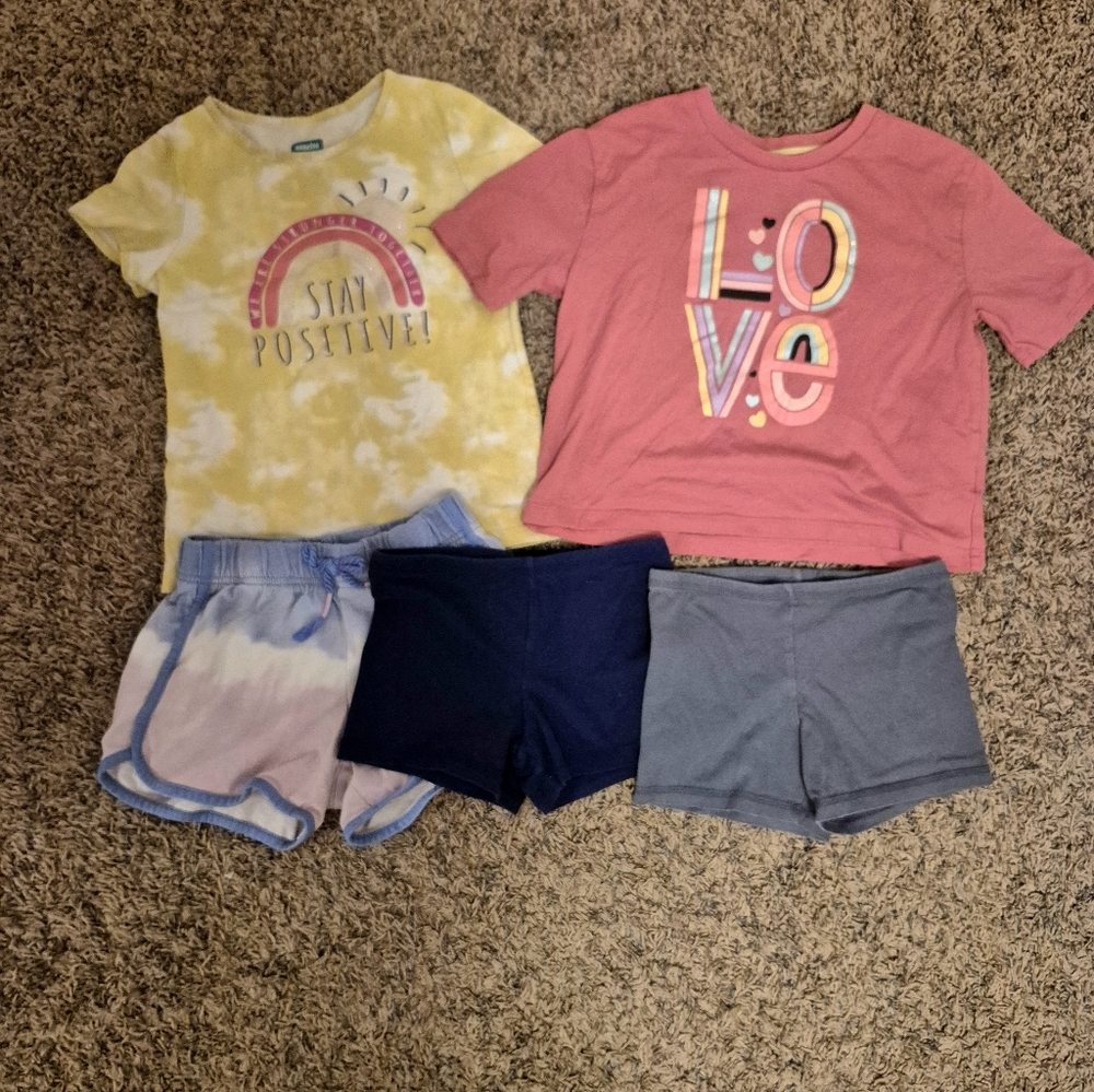 Lot of Five Mixed - Wonder Nation/ Old Navy/365 Kids Shirts And Shorts Size 7/8